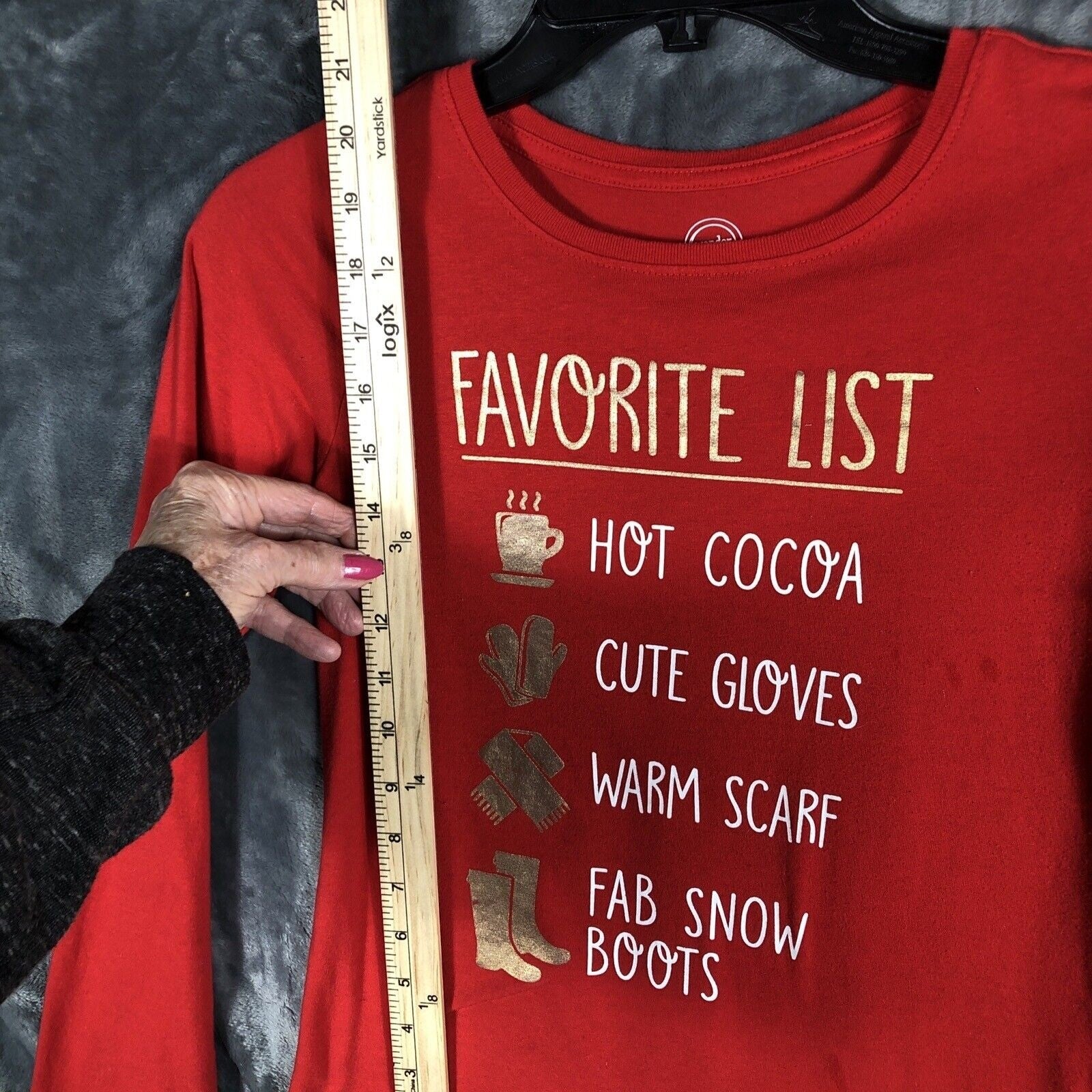 Wonder Nation Girls Pullover Shirt Hot Cocoa Cute Gloves Warm Scarf Logo Size L