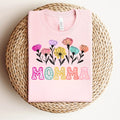 Womans T Shirt Floral Momma Tee Perfect for Mothers Day Gift Birthday Surprise