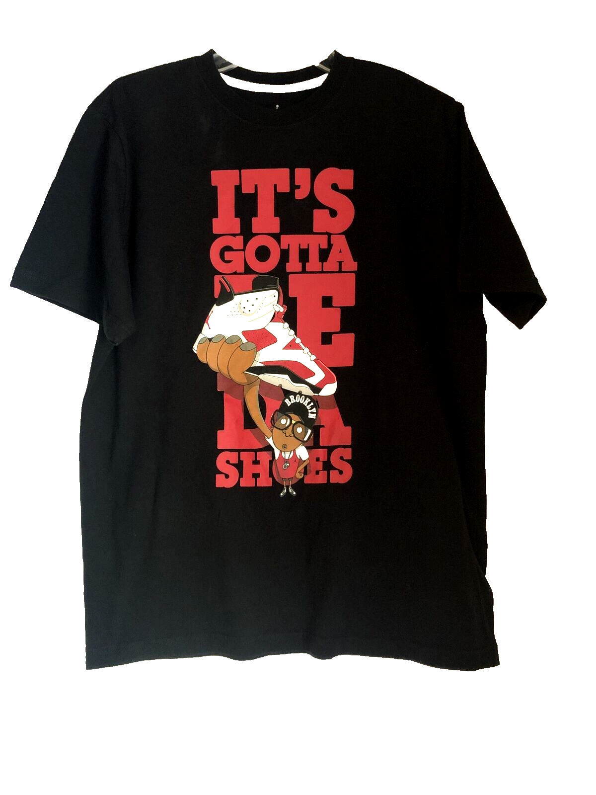 Nike Air T Shirt Mens Size Large Brooklyn  Black Red Short Sleeve Shirt