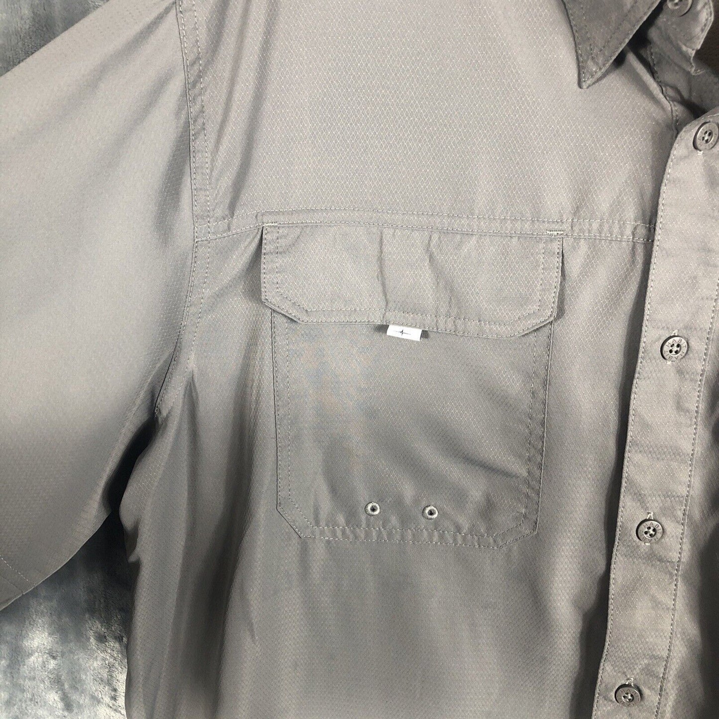 Habit Shirt Mens Extra Large Gray Long Sleeve Vented Fishing Outdoor