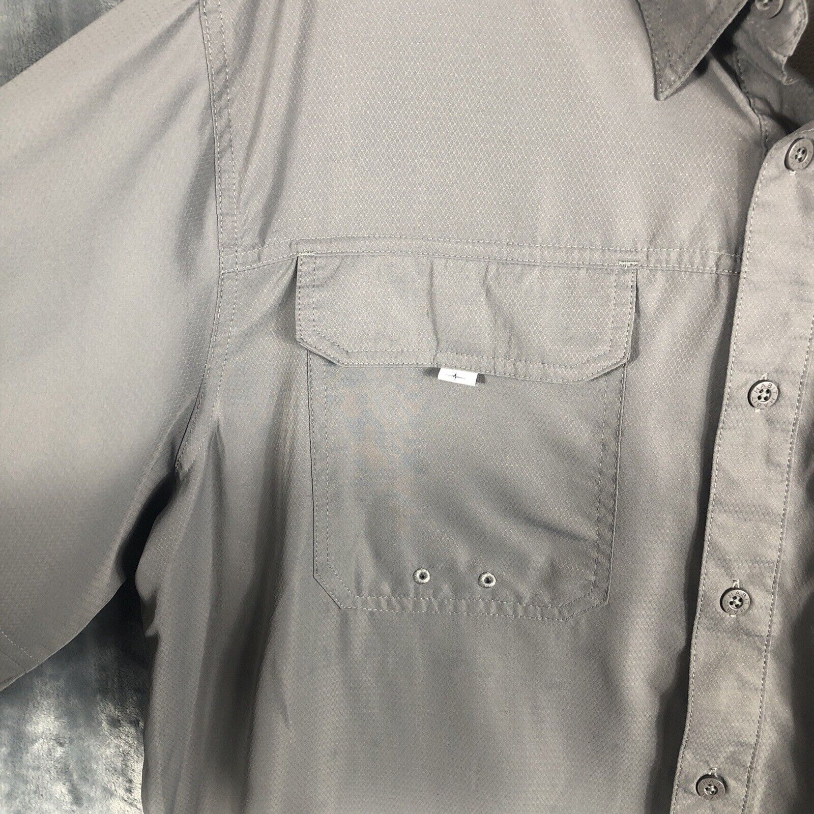 Habit Shirt Mens Extra Large Gray Long Sleeve Vented Fishing Outdoor