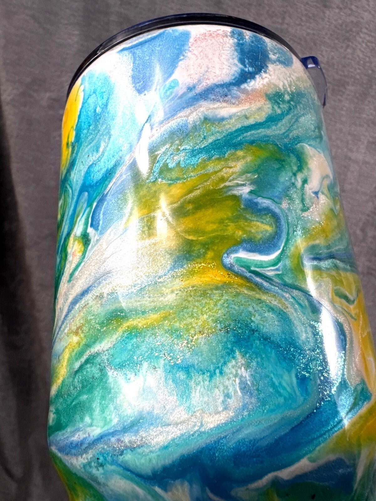 Alcohol Ink Cup 32 oz Stainless Steel Tumbler With Lid & Straw
