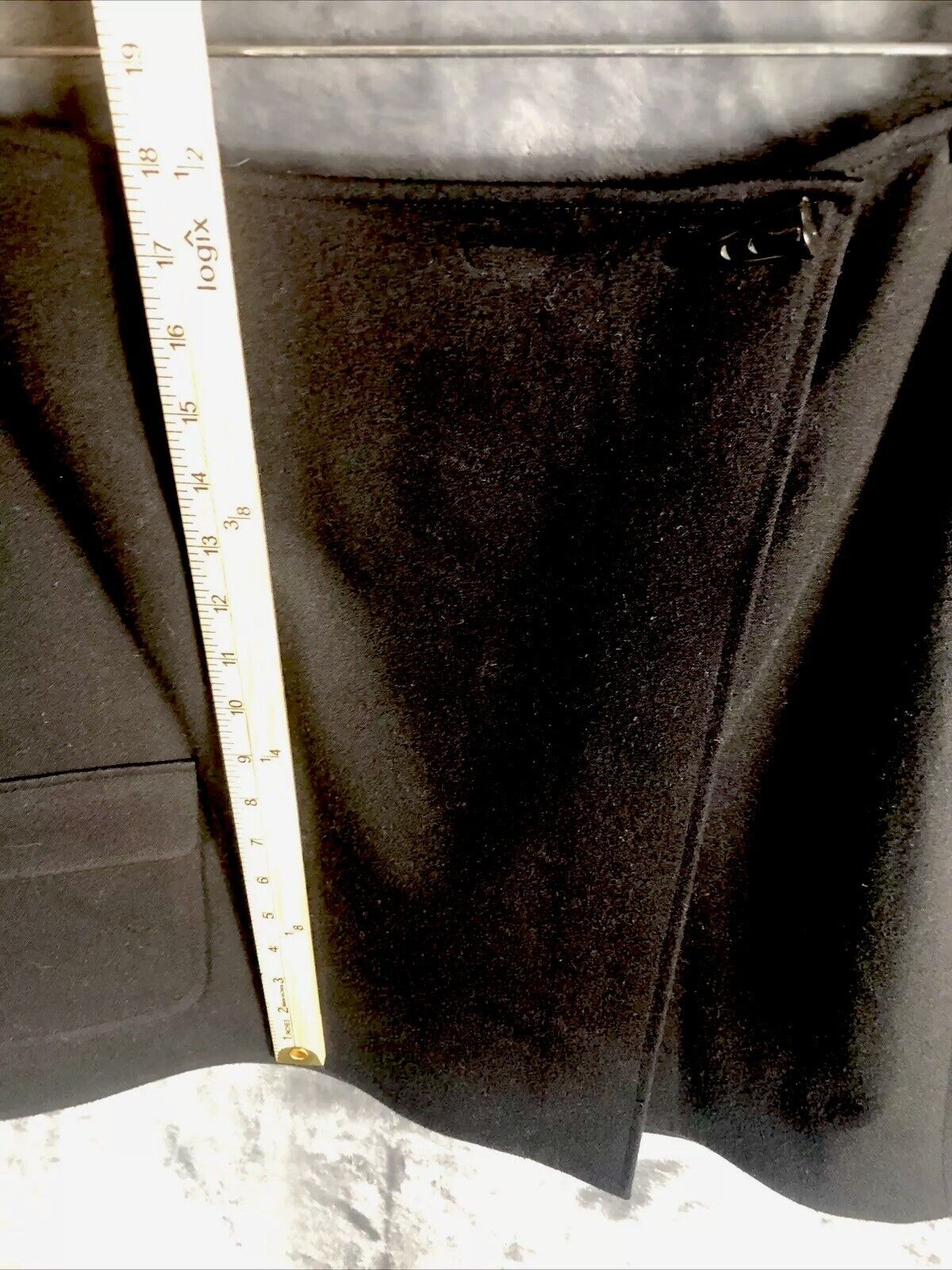 Talbot’s Velour Wrap Around Skirt Petites Short Black Stretch Size 14 So Soft!!