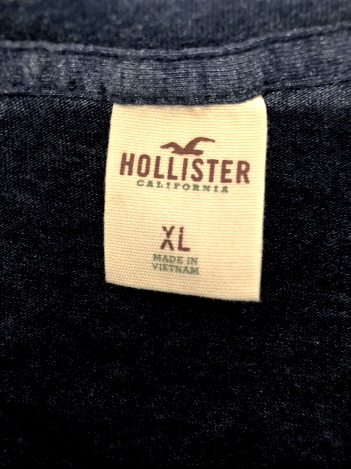 Hollister Mens Graphic Tee Shirt X-Large Soft Cotton Blend Charcoal Gray Casual 