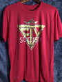 Mens Fly Shirt Society Gold Graphic Red Size L