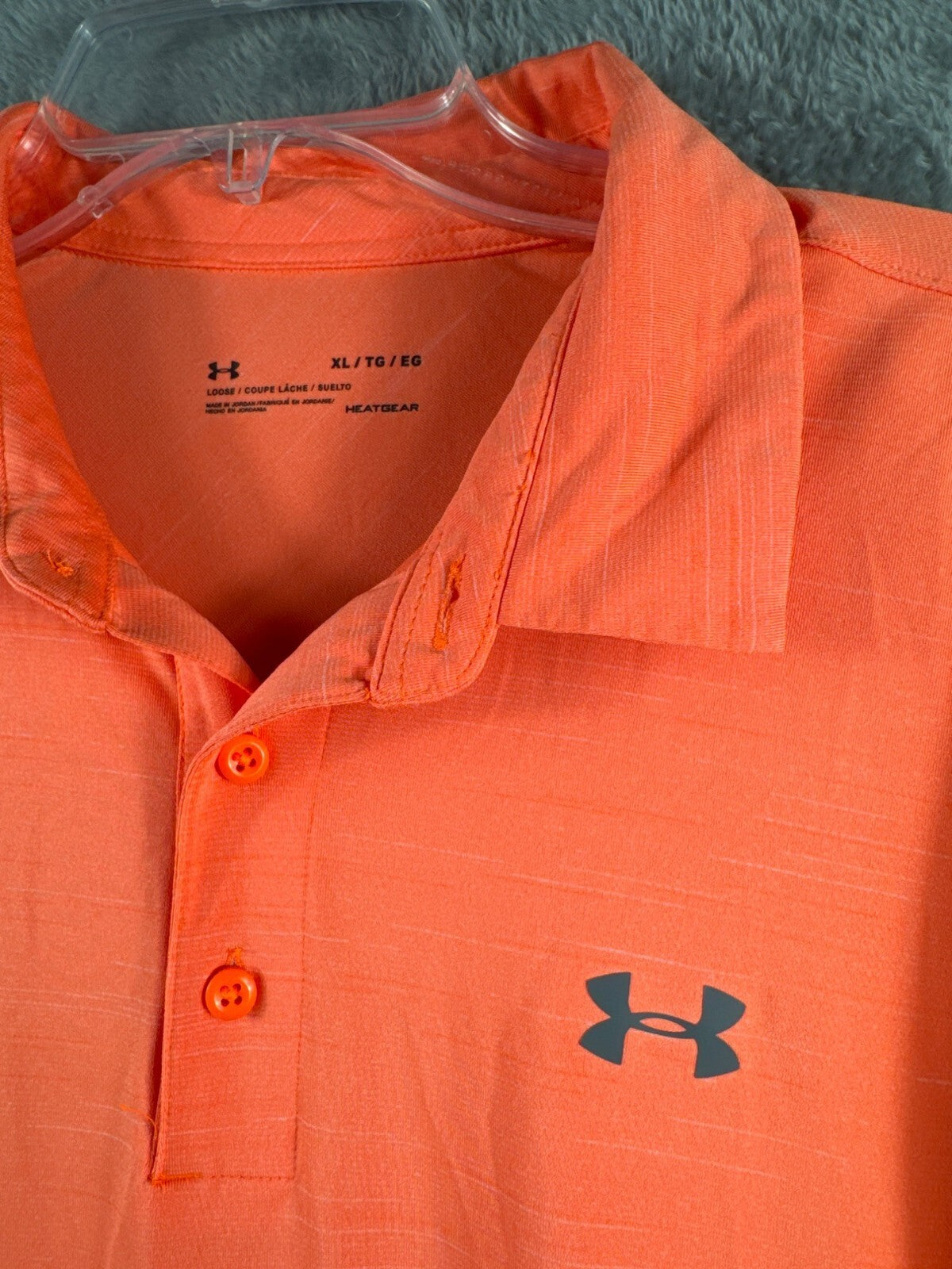 Under Armour HeatGear Loose Fit Mens Polo Shirt XL Orange Lightweight