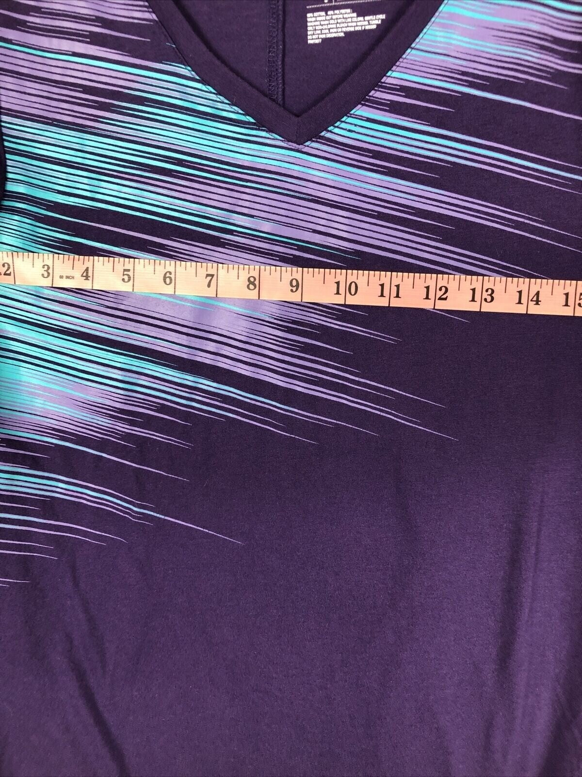 Tel Gear Womans Shirt Purple Teal Top Women’s Size Small T Shirt