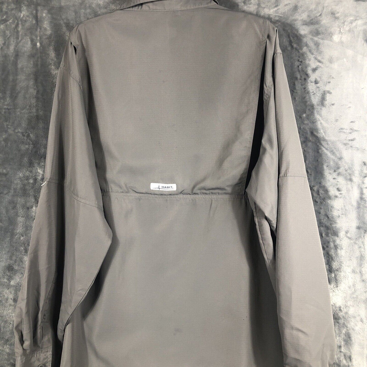 Habit Shirt Mens Extra Large Gray Long Sleeve Vented Fishing Outdoor