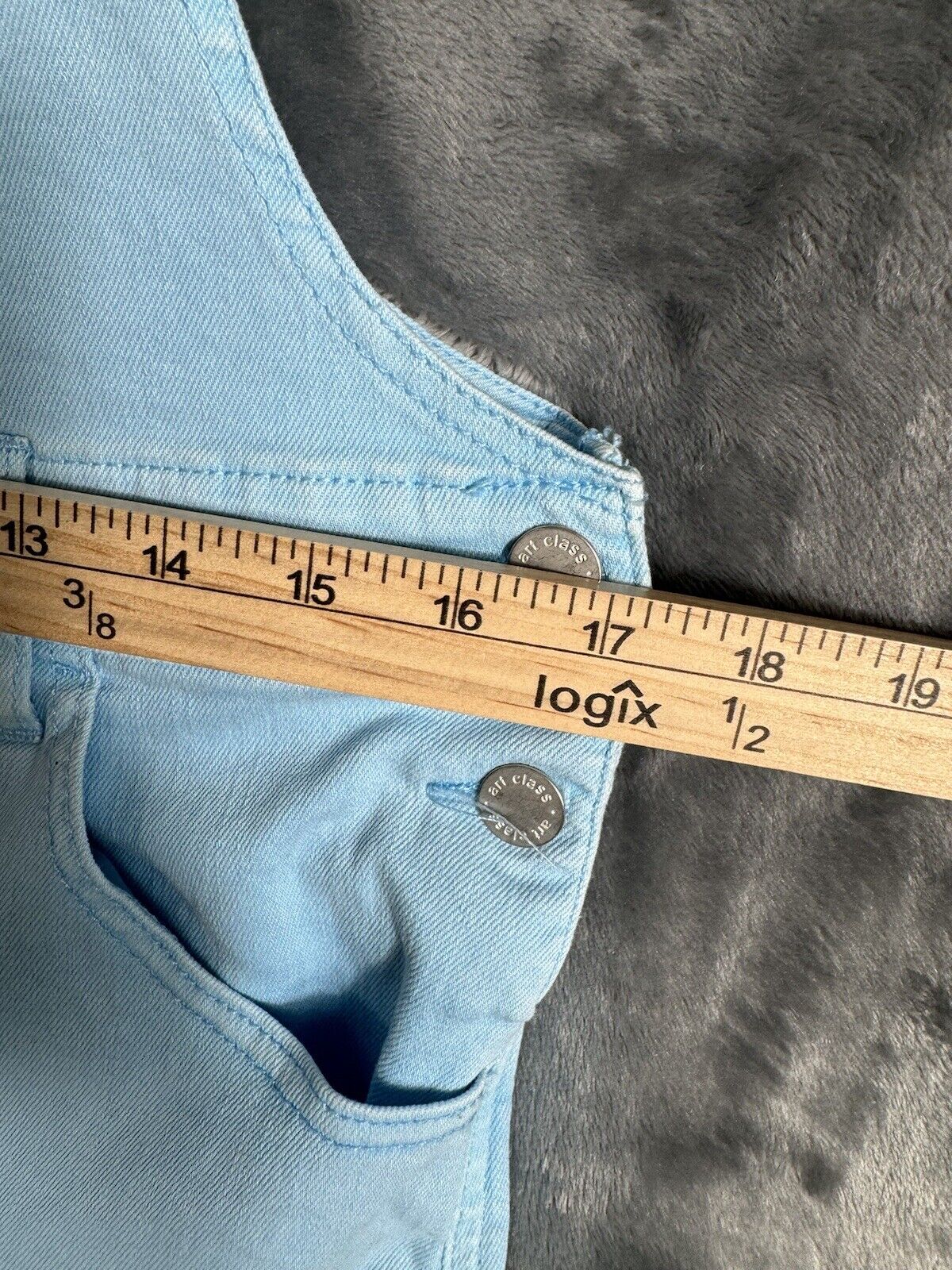 Art Class Women’s Denim Overalls 2X Large Size 18 Stretch Pastal Blue