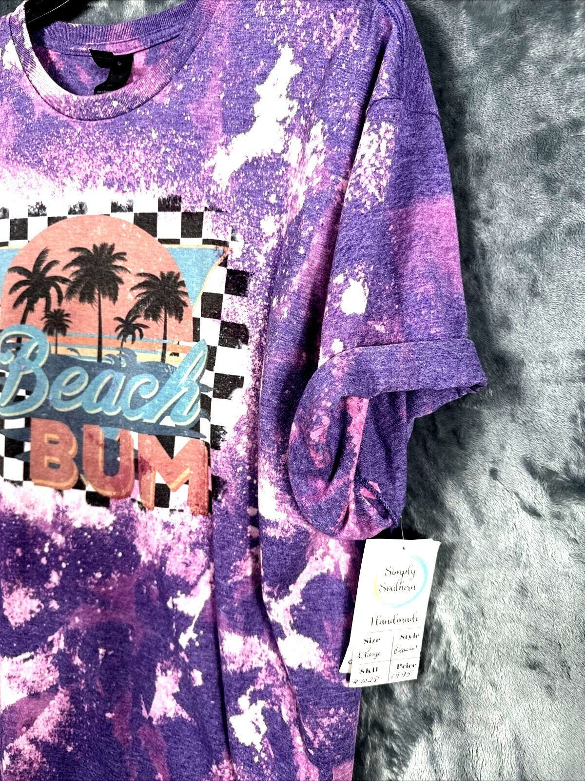 Glidan Woman's T Shirt Tye Dyed Beach Bum Graphic Shirt Size Adult X Large