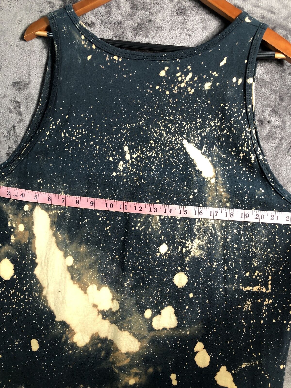 Anvil Tank Top Bleach Wash Black Mens Size 2X