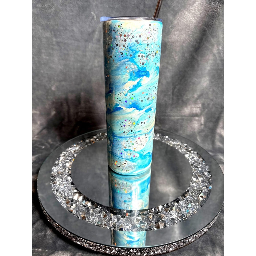 Stainless Steel Alcohol Ink Resin Tumbler Handmade Epoxy