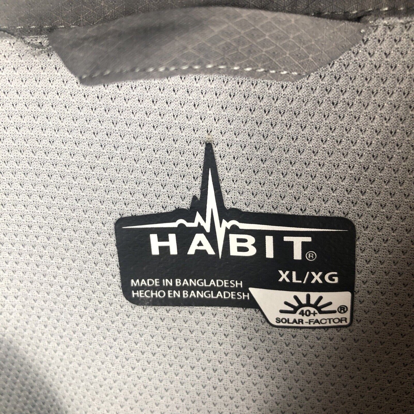 Habit Shirt Mens Extra Large Gray Long Sleeve Vented Fishing Outdoor