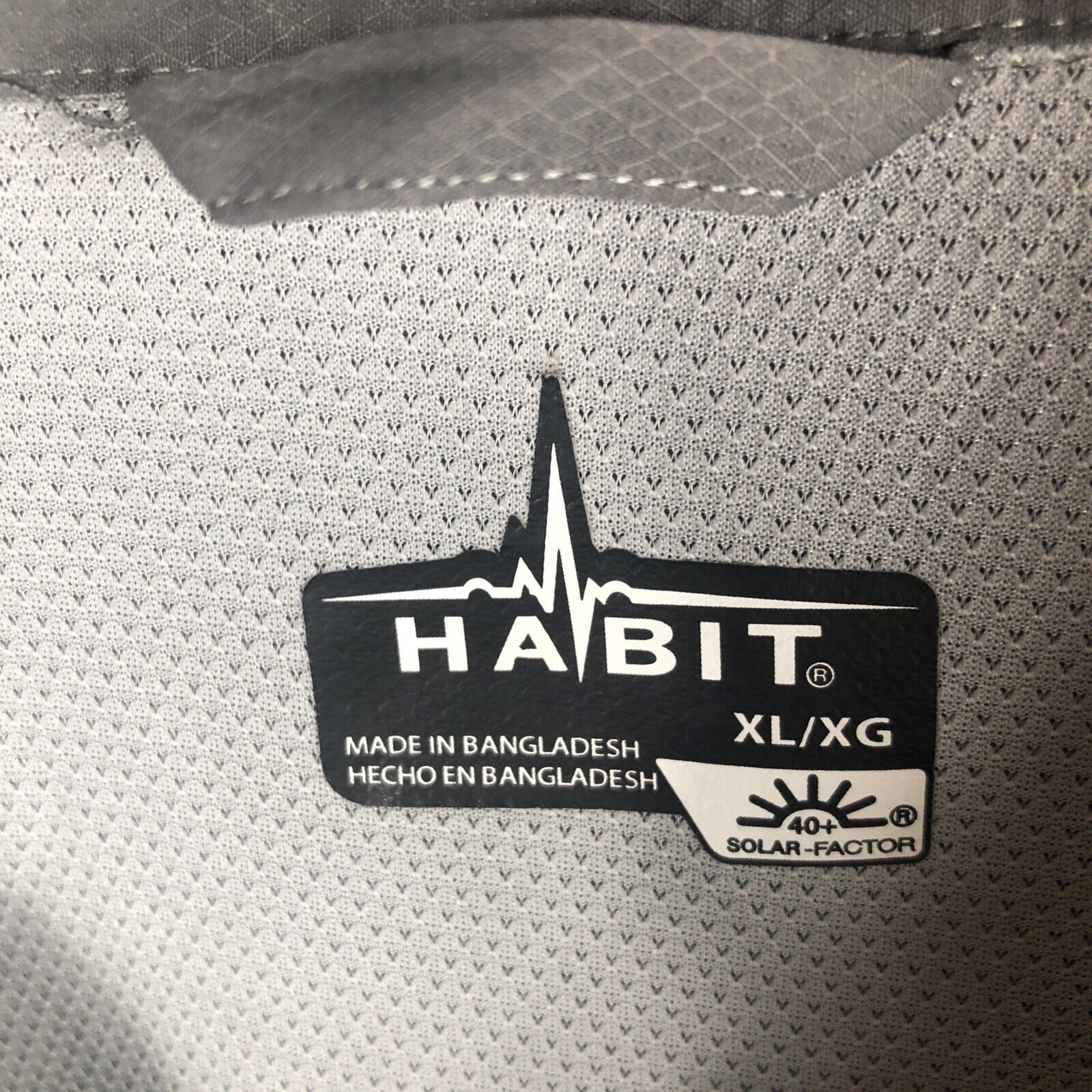 Habit Shirt Mens Extra Large Gray Long Sleeve Vented Fishing Outdoor