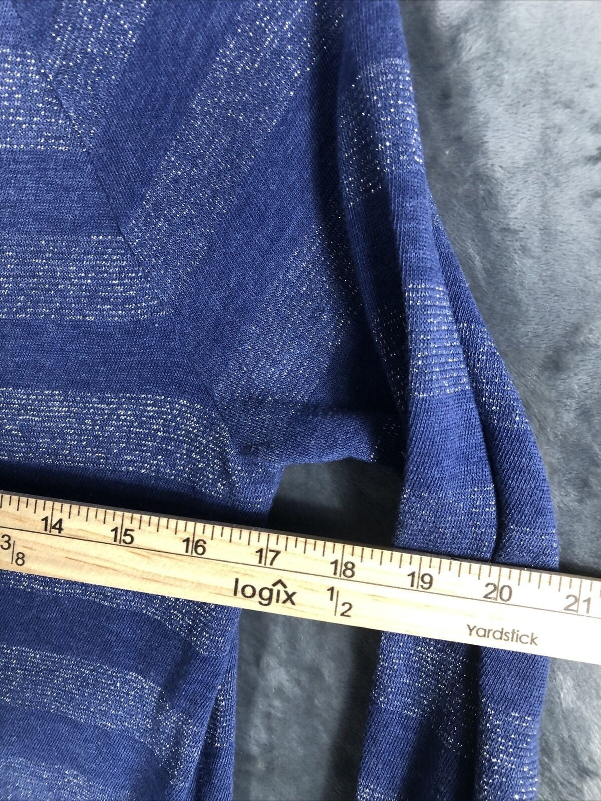 Mossimo Supply Co Long Sleeve Blue Striped Womens Shirt M/M Rayon Blend