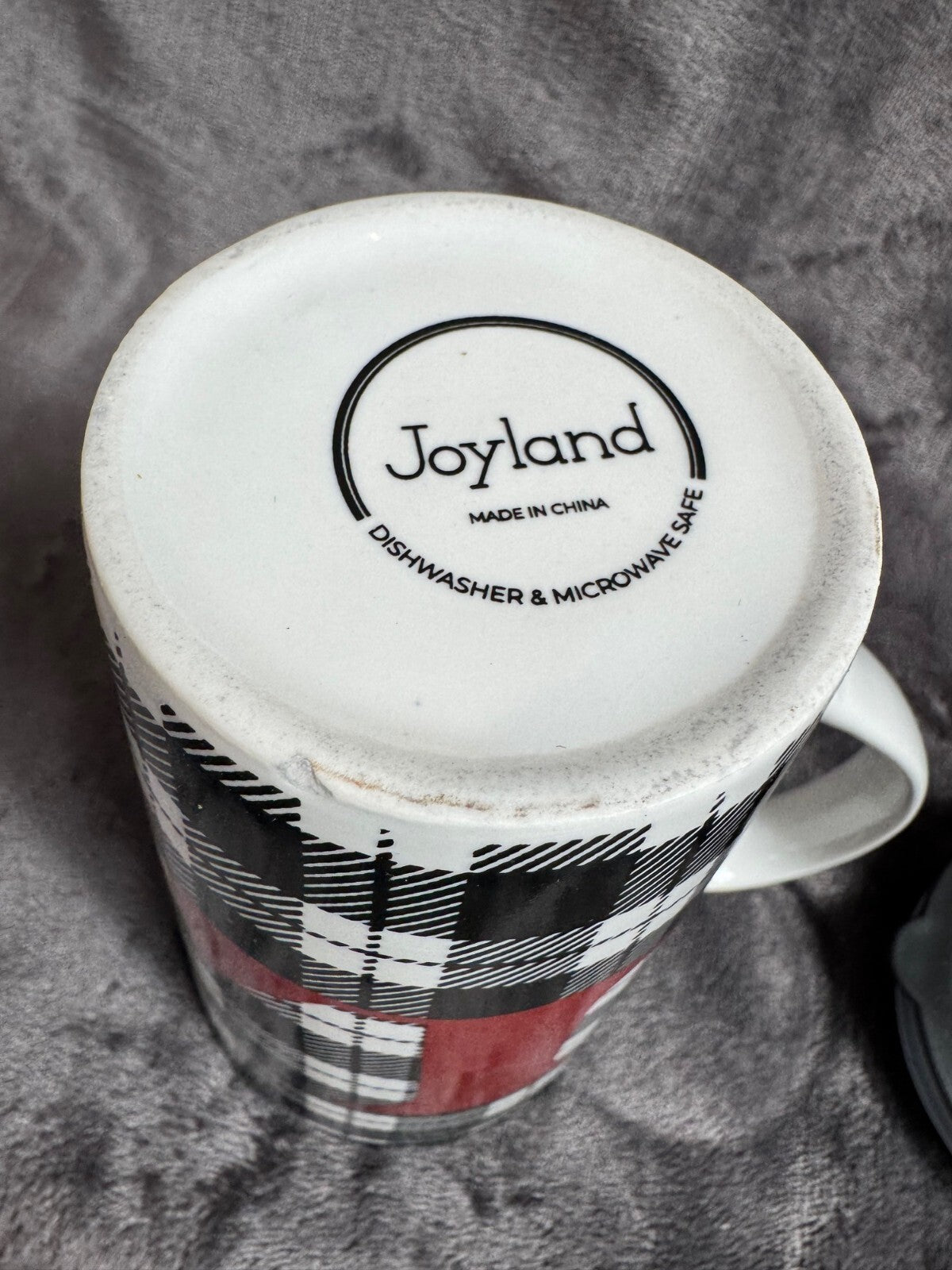 Plaid Latte Mug With Lid By Joyland - Dishwasher & Microwave Safe - 16 Oz Capaci