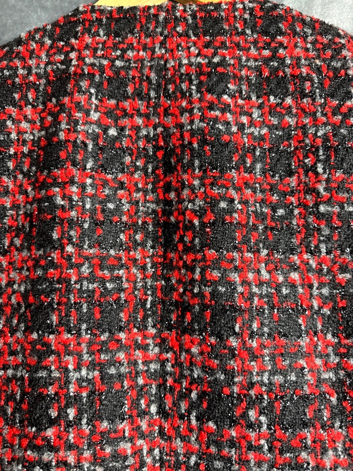 Kasper Womens Medium Tweed Plaid Open Front Blazer Jacket Made In Vietnam