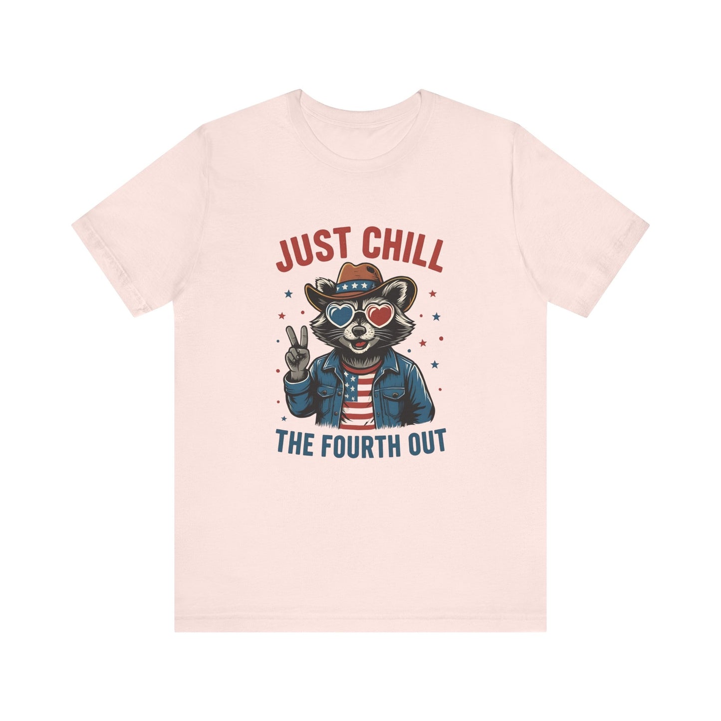 Womans Shirt Just Chill The Fourth Out Funny 4th of July Raccoon Top 4th of July