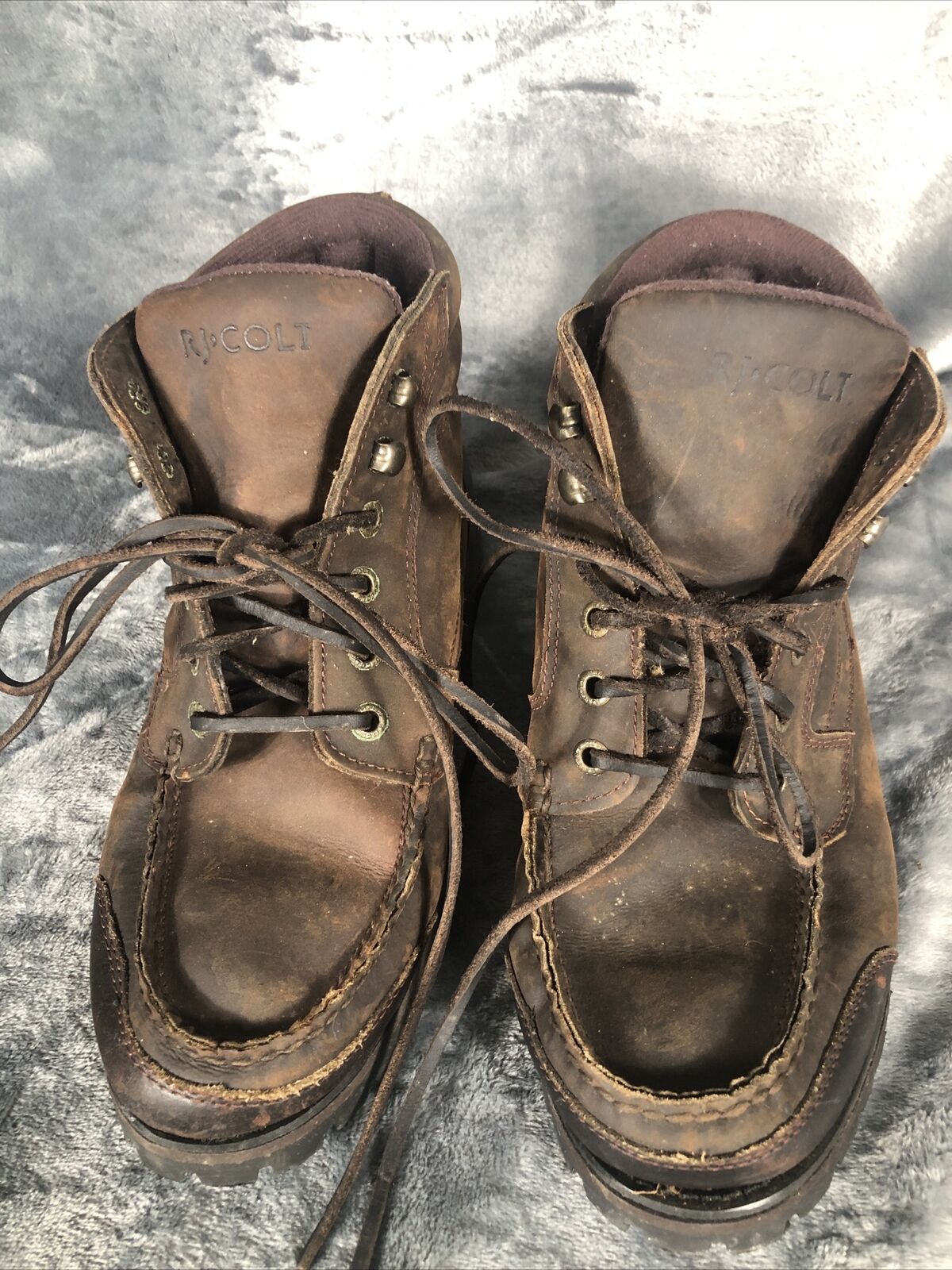 VINTAGE RJ Colt Men's 90s Nomad Boot Casual Lace Brown Leather Cheyenne
