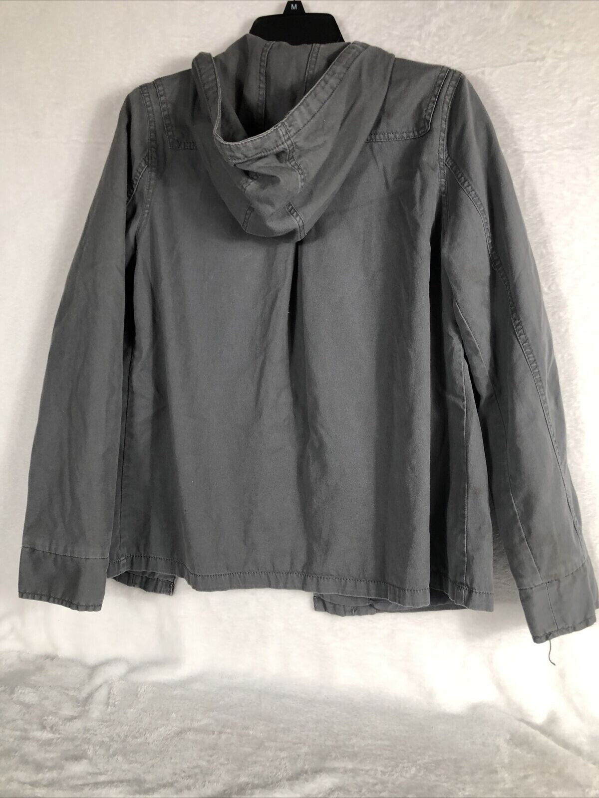 Mossimo Womens Hooded Jacket Gray Coat Adult Medium Jacket With Hood