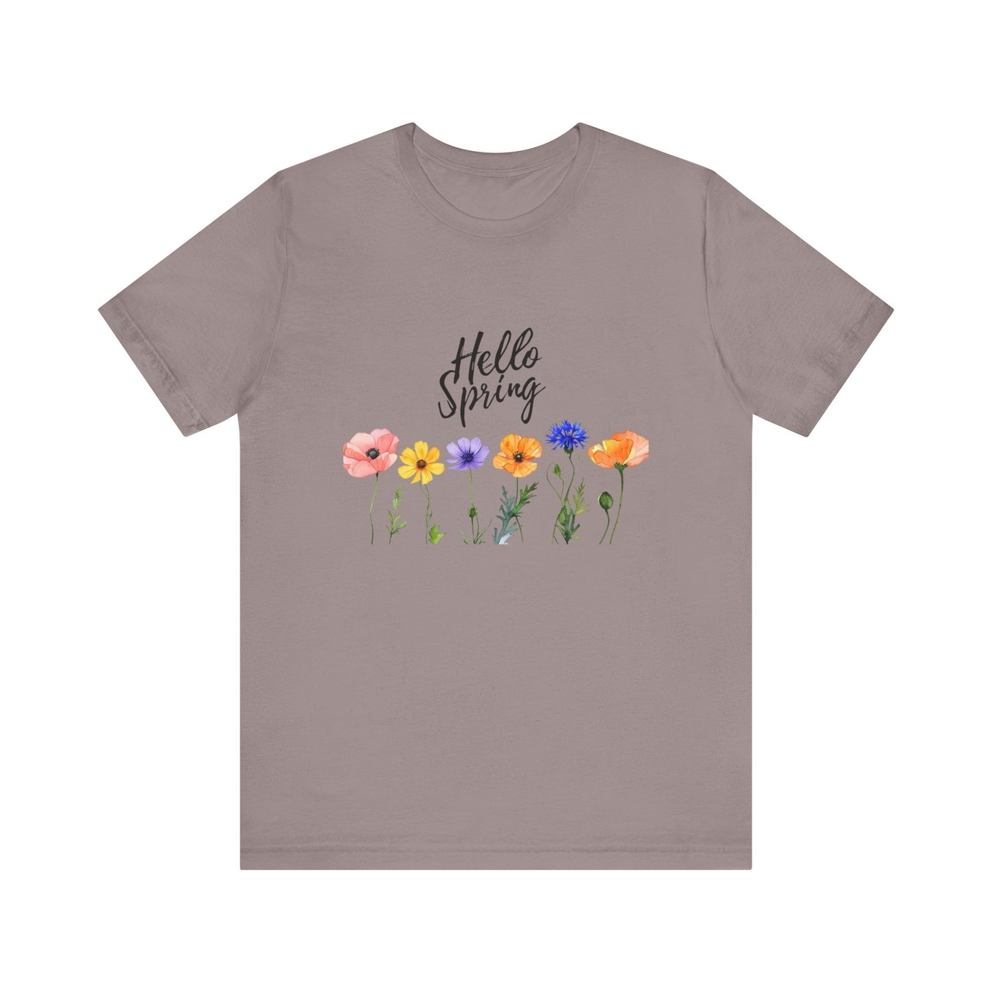 Womans T Shirt Hello Spring Shirt Floral Tee Summer T Shirt Garden Lover Top