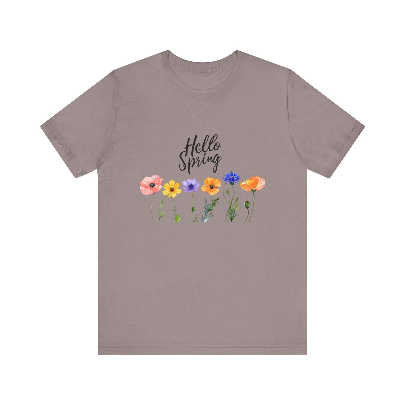 Womans T Shirt Hello Spring Shirt Floral Tee Summer T Shirt Garden Lover Top