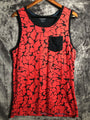 Foot Action Tank Top Red & Black Pocket Mens Size Large