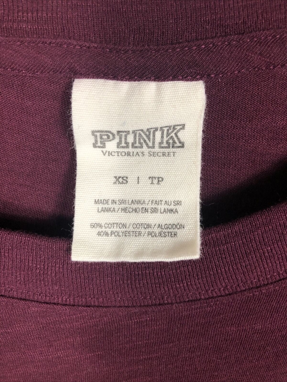 Pink Victoria Secret Shirt Women’s Long Sleeve Burgundy