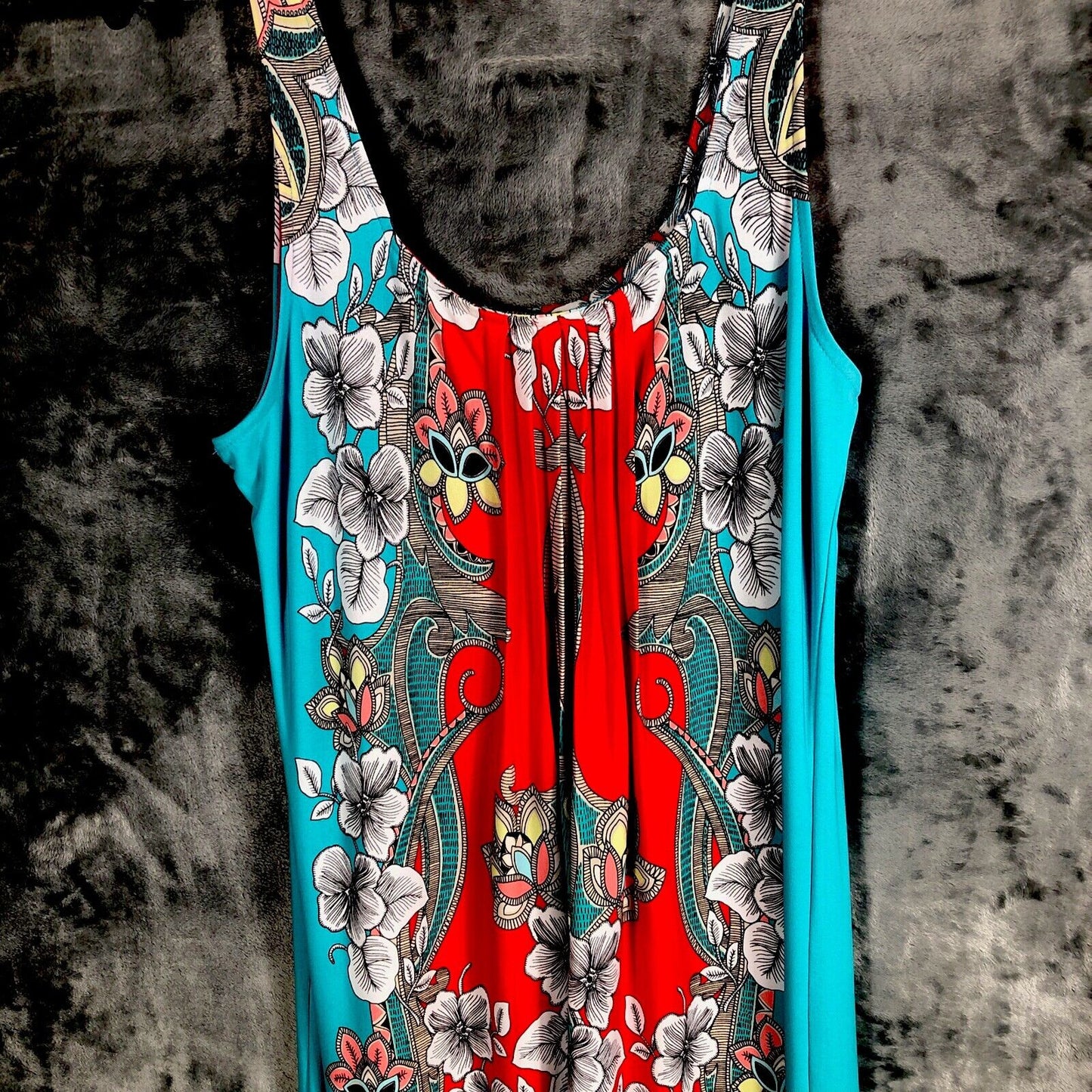 Glamour Woman’s Dress Maxie Sleeveless Medium Floral Vibrant Multicolored Dress