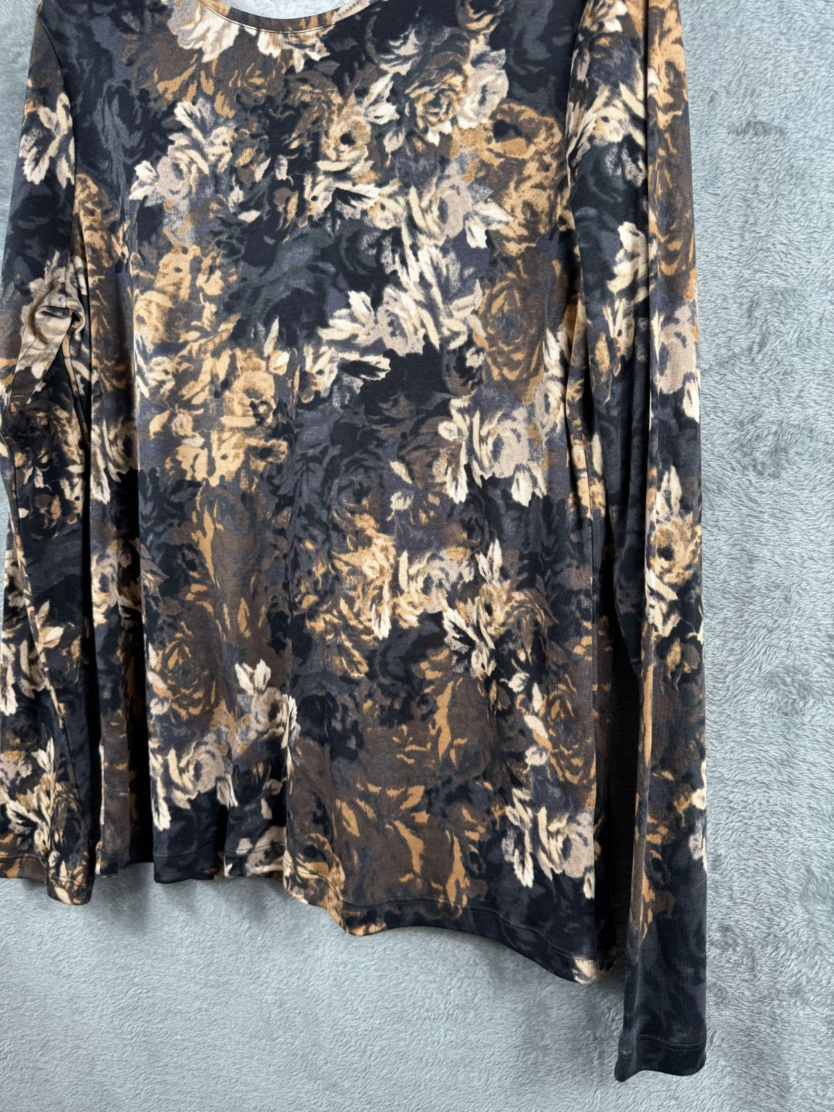 Croft & Barrow Womens Blouse Floral Print Long Sleeve Top L