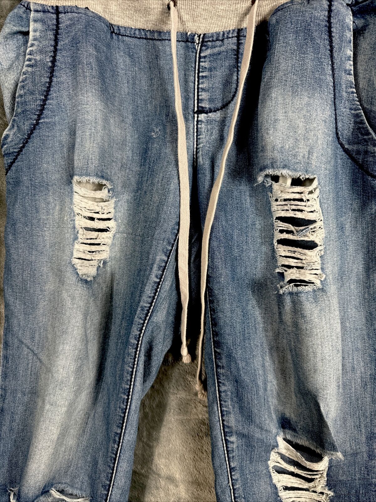 Rue 21 Pants Girls Small Distressed Soft Blue Joggers