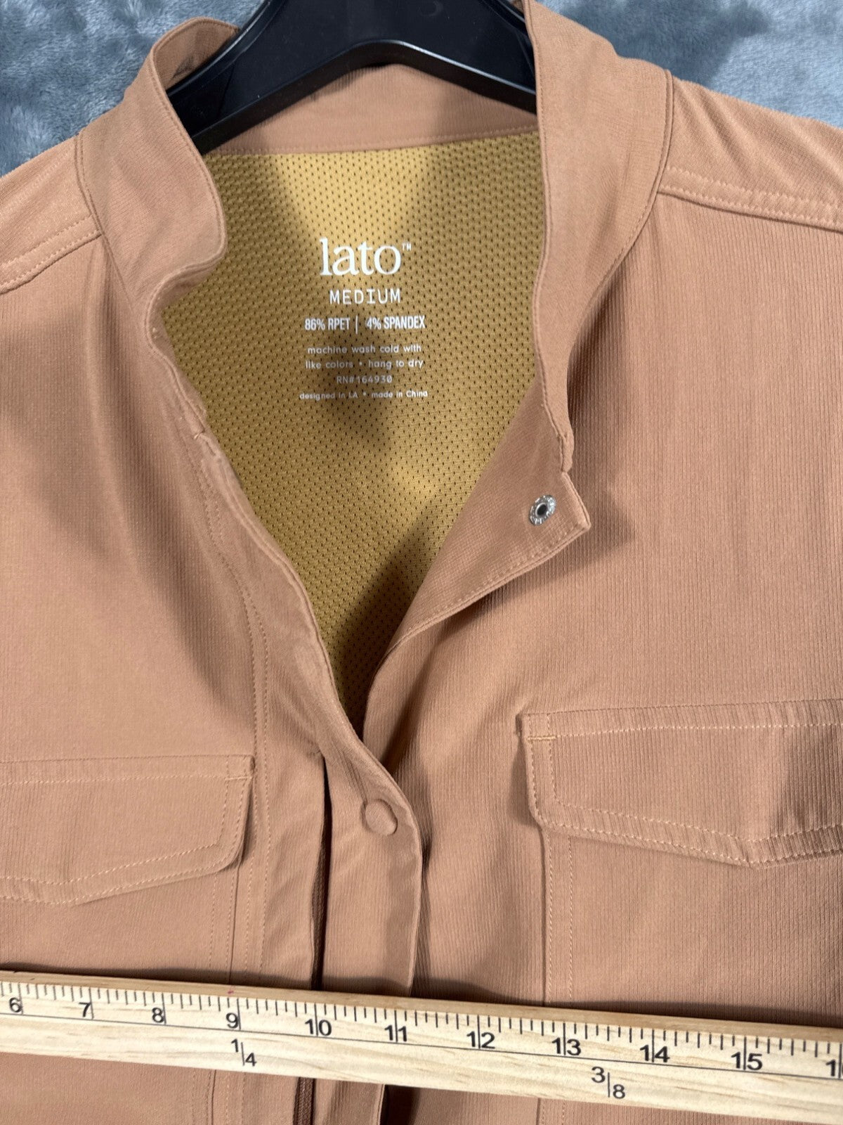 Lato Mens Brown Jacket Rpet/Spandex With Snap Closures & Elastic Cuffs