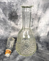 Vintage Glass Decanter - Diamond Pattern, Pressed Glass With Faceted Stopper Mor