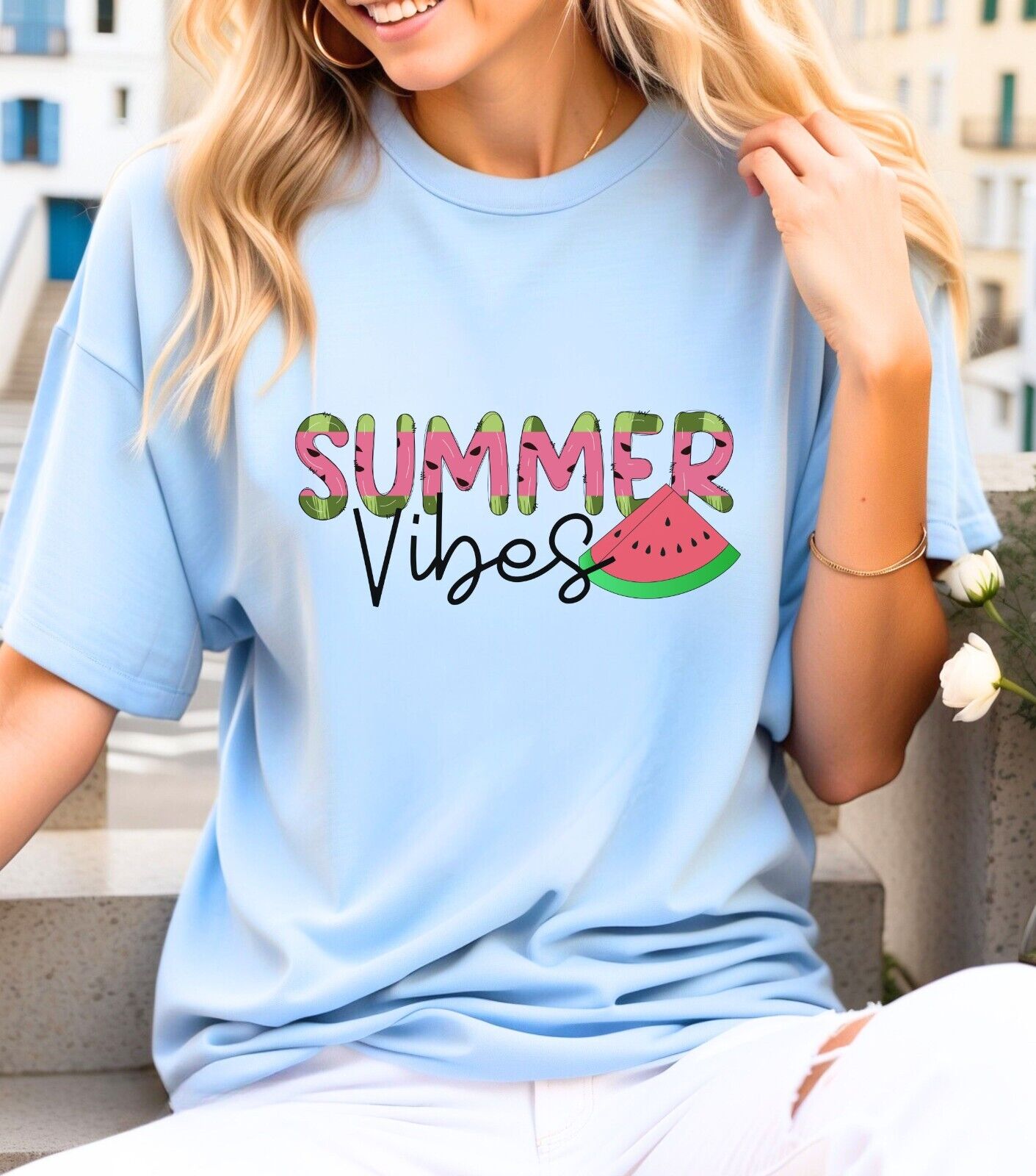 Summer Beach Vibes Women T-Shirt Holiday USA Cool Party Funny New Gift Tee S-3XL