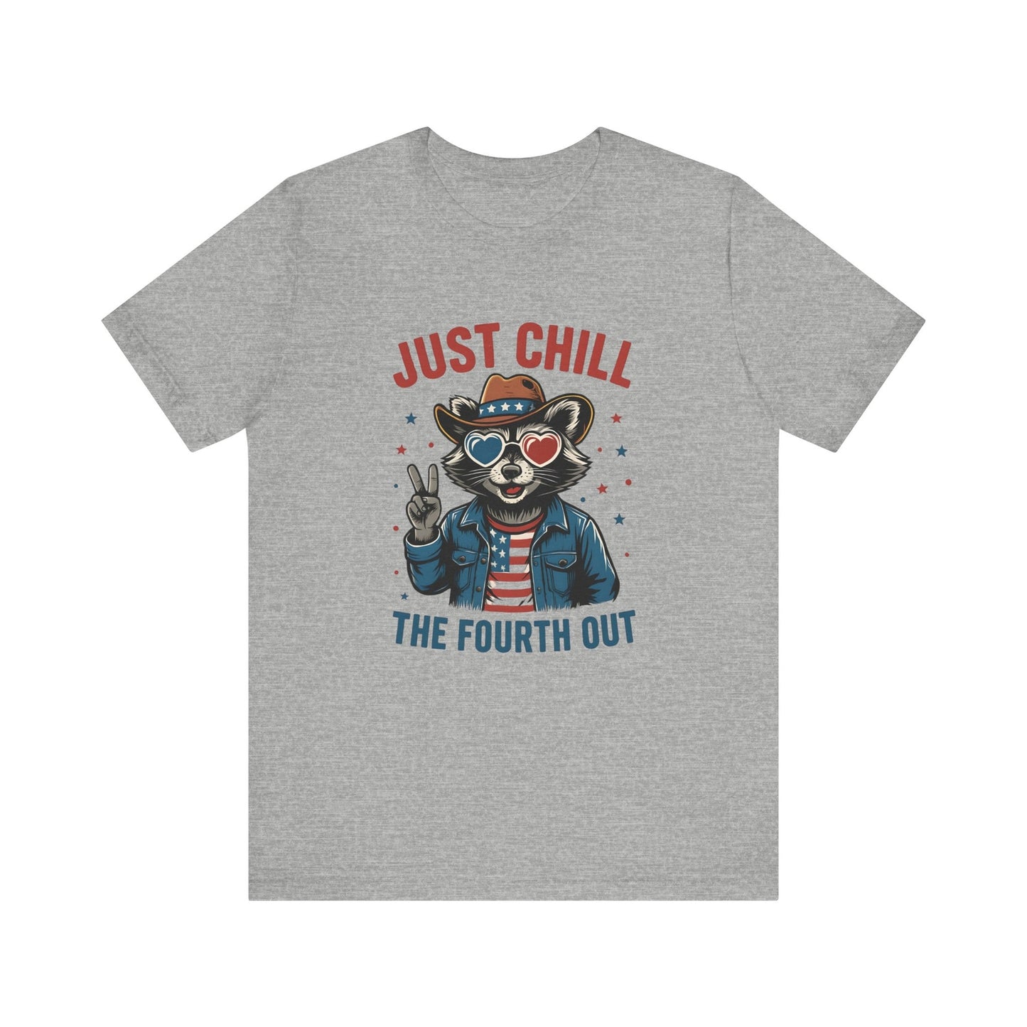 Womans Shirt Just Chill The Fourth Out Funny 4th of July Raccoon Top 4th of July