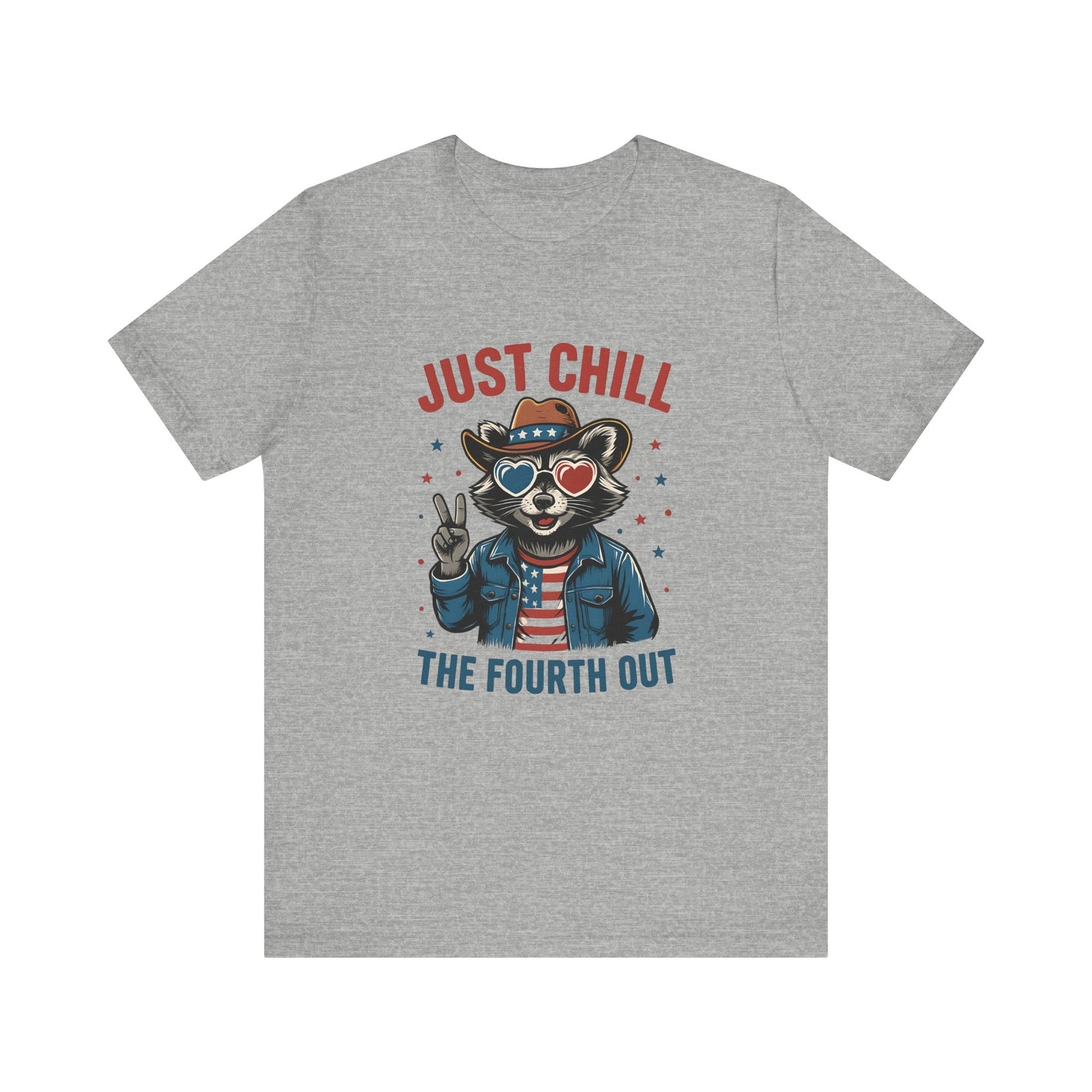 Womans Shirt Just Chill The Fourth Out Funny 4th of July Raccoon Top 4th of July