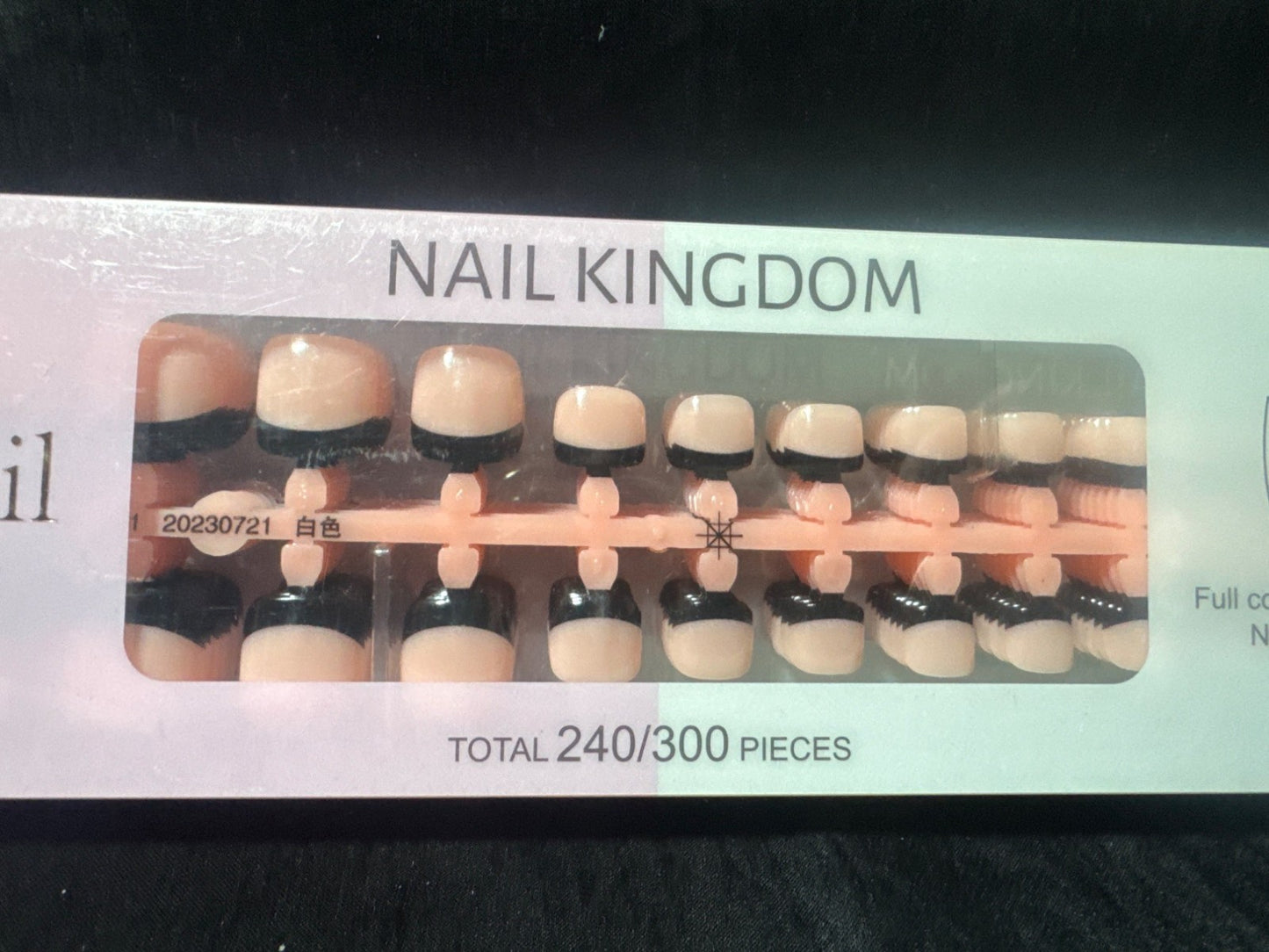 Nail Kingdom Toenail Tips French Style 240/300 Pieces Full Cover Home DIY Light