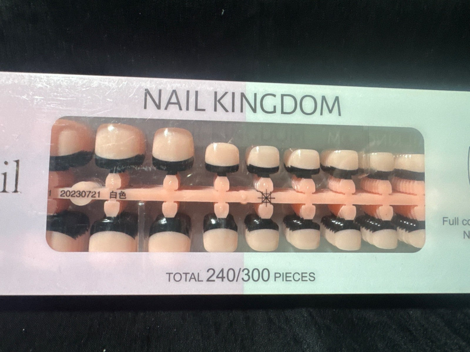 Nail Kingdom Toenail Tips French Style 240/300 Pieces Full Cover Home DIY Light
