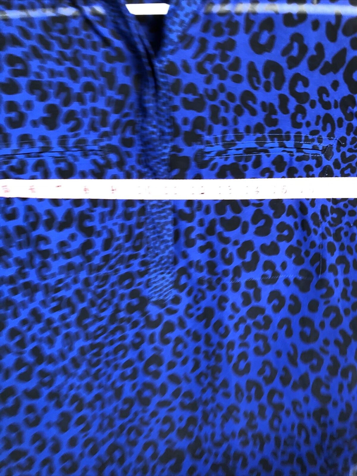 Ana A New Approach Top Royal Blue Animal Print Women’s Size M