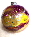 Handmade Purple & Gold Glitter Swirl Christmas Ornament Ball