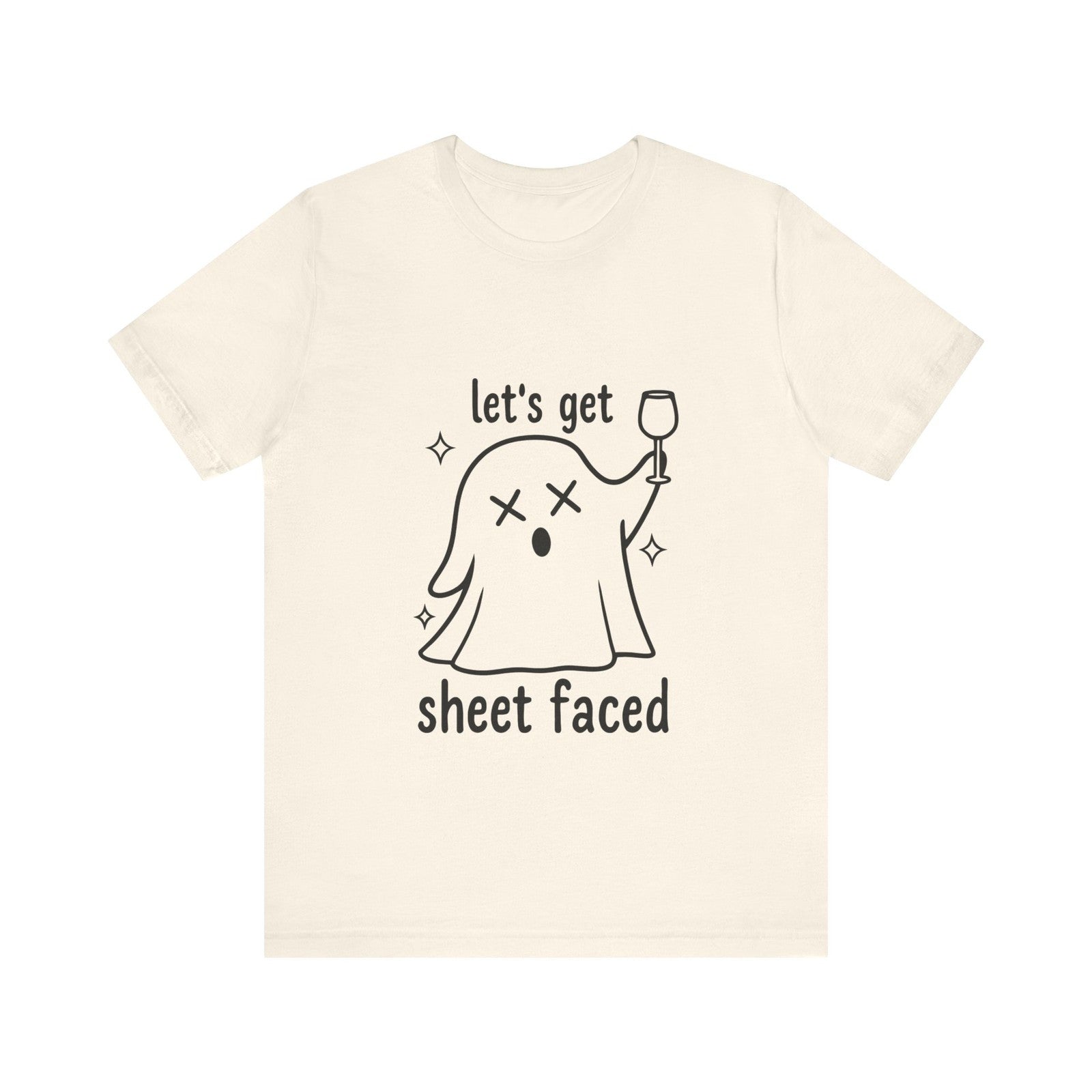 Womans Halloween Shirt Lets Get Sheet Faced Tee  Boo Crew Party Ghost Vibes Top