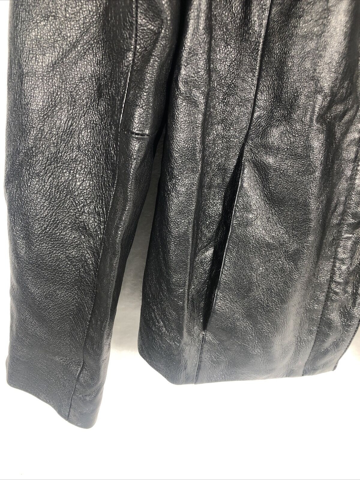Vintage Clio Petites Black Leather Jacket Size 4 Women’s 100% Leather Moto Style
