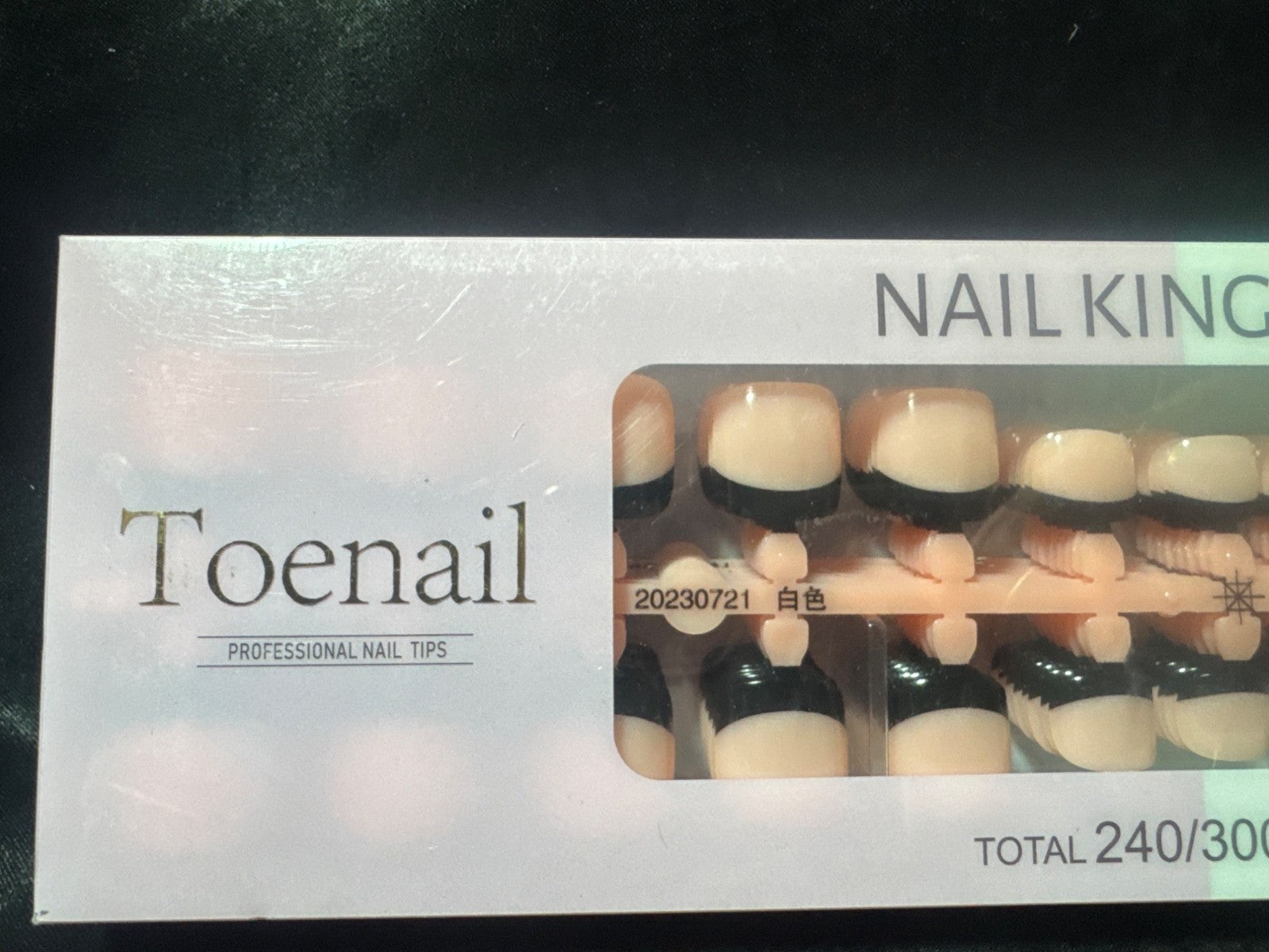 Nail Kingdom Toenail Tips French Style 240/300 Pieces Full Cover Home DIY Light