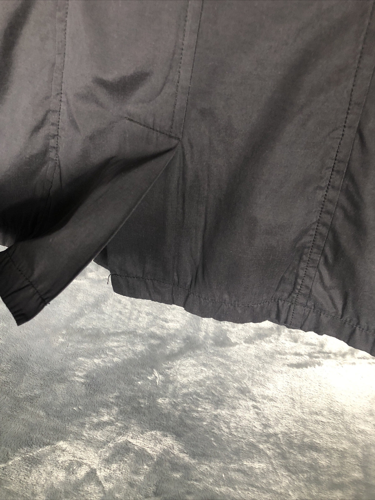 Joujou Ladies Black Trench Coat, Size Lightweight Button Down Missing Belt