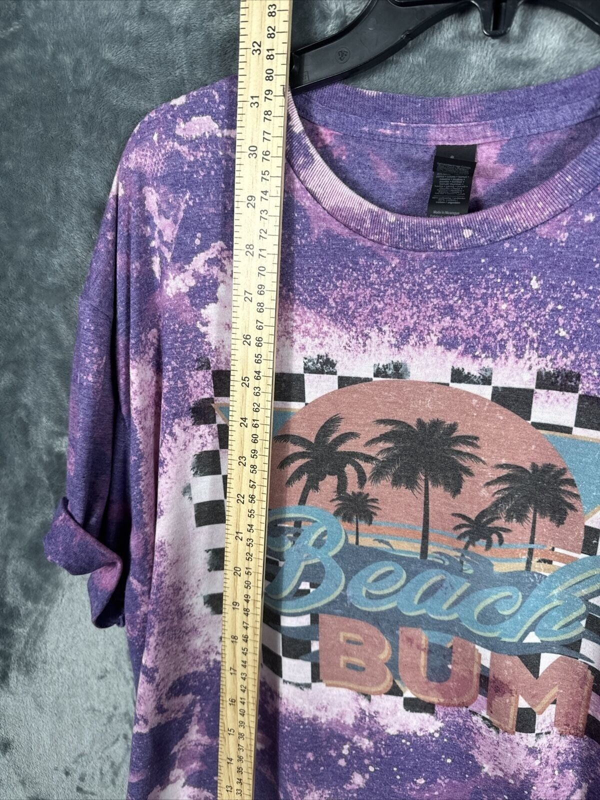 Glidan Woman's T Shirt Tye Dyed Beach Bum Graphic Shirt Size Adult X Large