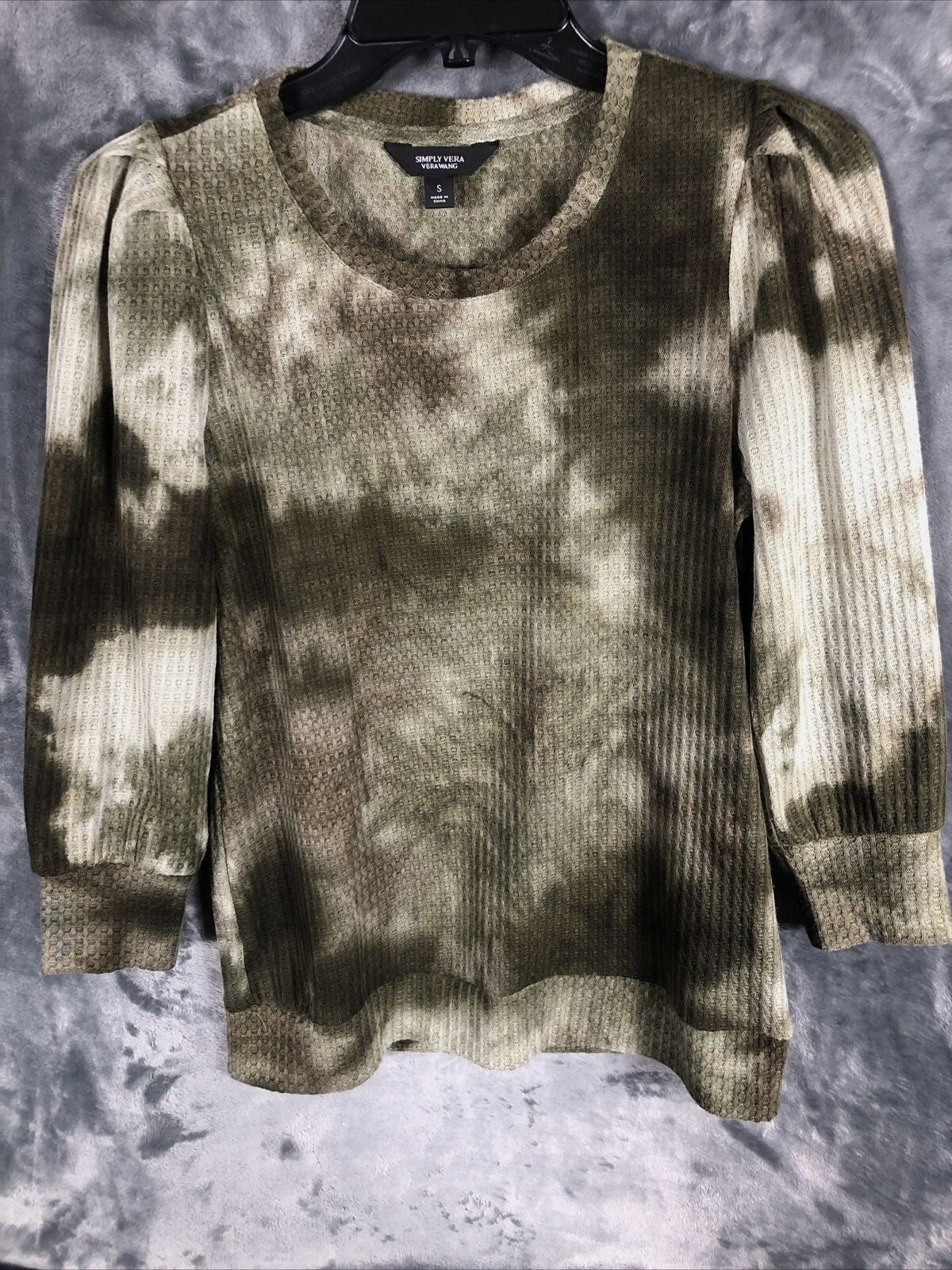 Simply Vera Wang Womans Shirt Boho Chic Tie-Dye Blouse S Fall Top