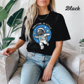 Womans Funny Shirt Orbiting In Style Astronaut Black Tee Sizes S-3X Top