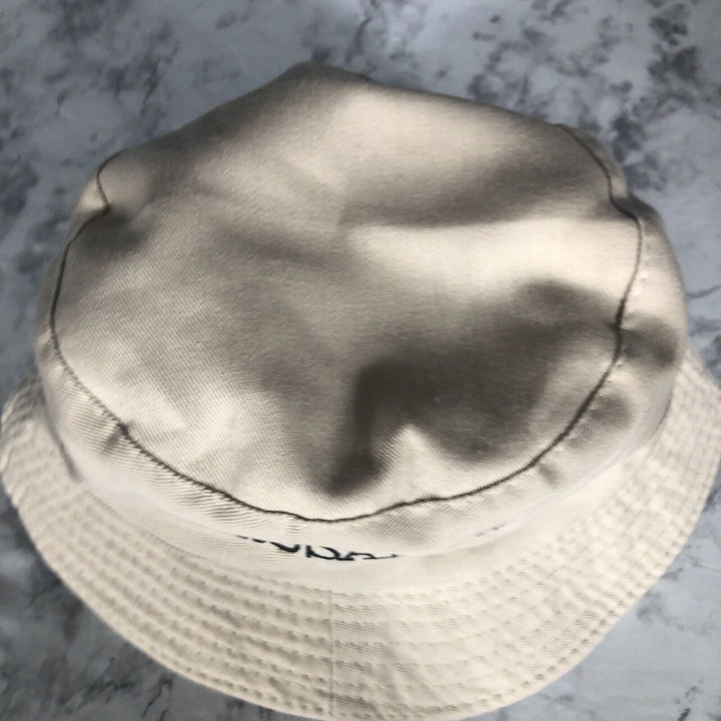 Jerusalem Embroidered Beige Bucket Hat With Back Zip & Inner Pocket