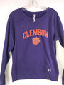 Under Armour Womens Clemson Sweatshirt Size L Purple & Orange Logo