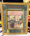 Vintage Fresh Fruit 3D Wall Art With Yellow Frame Farmer Market Scene Hand-Paint